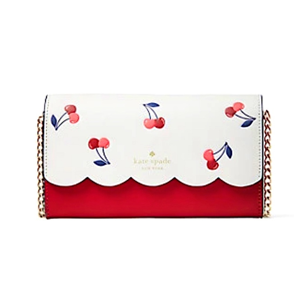 Kate Spade Cherry Wallet on a Chain CLUTCH CROSSBODY BAG